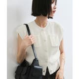 オフホワイト(15) | くるみ釦ニットトップスカーデ/洗える | VIS 