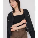 ファンシーツイードメタルボタンカーディガン | VIS  | 詳細画像7 