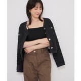 ファンシーツイードメタルボタンカーディガン | VIS  | 詳細画像9 