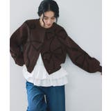 リボンモチーフジャガードカーディガン/イージーケア | VIS  | 詳細画像13 