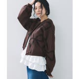 リボンモチーフジャガードカーディガン/イージーケア | VIS  | 詳細画像15 