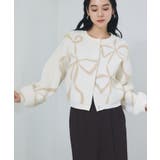 リボンモチーフジャガードカーディガン/イージーケア | VIS  | 詳細画像18 