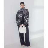 リボンモチーフジャガードカーディガン/イージーケア | VIS  | 詳細画像2 