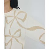 リボンモチーフジャガードカーディガン/イージーケア | VIS  | 詳細画像26 