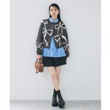 リボンモチーフジャガードカーディガン/イージーケア | VIS  | 詳細画像6 