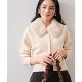 衿ファー取り外しカーディガン | VIS  | 詳細画像13 