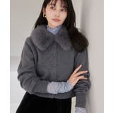 衿ファー取り外しカーディガン | VIS  | 詳細画像26 