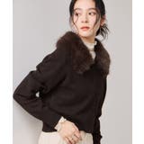 ブラウン(20) | 衿ファー取り外しカーディガン | VIS 