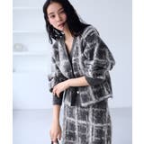 グレー(07) | チェックアソートシャギーニットカーディガン/セットアップ対応 | VIS