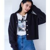 ネイビー(40) | チェックアソートシャギーニットカーディガン/セットアップ対応 | VIS