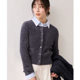 チャコール(06) | モールベロアケーブルカーディガントップス/イージーケア | VIS