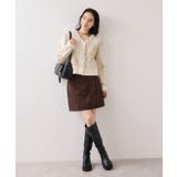 アート柄ジャガード起毛ニットカーディガン/イージーケア | VIS  | 詳細画像2 