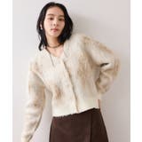 アート柄ジャガード起毛ニットカーディガン/イージーケア | VIS  | 詳細画像3 