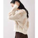 アート柄ジャガード起毛ニットカーディガン/イージーケア | VIS  | 詳細画像4 