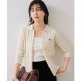 ポロ衿ケーブルカーディガン | VIS | 詳細画像1