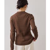 ポロ衿ケーブルカーディガン | VIS | 詳細画像10