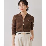 ポロ衿ケーブルカーディガン | VIS | 詳細画像12