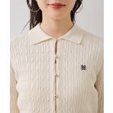 ポロ衿ケーブルカーディガン | VIS | 詳細画像25