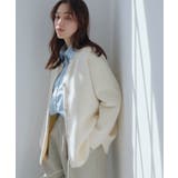 オフホワイト(15) | 接結メタルボタンミニフェザーニットコート | VIS