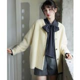 イエロー(80) | 接結メタルボタンミニフェザーニットコート | VIS