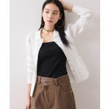 オフホワイト(15) | 【洗える】襟付きペプラムカーディガン | VIS 