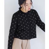 ブラック系(02) | ドットジャガードカーディガン | VIS