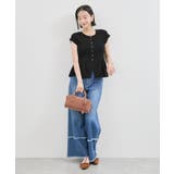 【アンチピリング/洗える】美SMARTショートスリーブペプラムニット | VIS | 詳細画像2