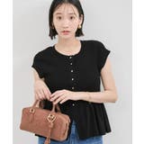 【アンチピリング/洗える】美SMARTショートスリーブペプラムニット | VIS | 詳細画像4