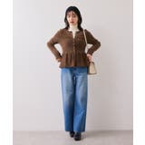 ペプラム切替モールニットカーディガン/イージーケア | VIS  | 詳細画像10 