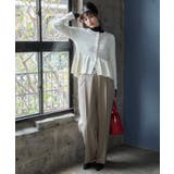 ペプラム切替モールニットカーディガン/イージーケア | VIS  | 詳細画像2 