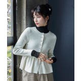 ペプラム切替モールニットカーディガン/イージーケア | VIS  | 詳細画像3 