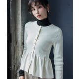 ペプラム切替モールニットカーディガン/イージーケア | VIS  | 詳細画像4 