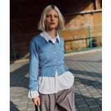 サックス(48) | 【POLO BCS】VIS別注ミニケーブルノーカラーニットカーディガン | VIS 