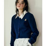 ネイビー(40) | 【POLO BCS】VIS別注ミニケーブルノーカラーカーディガン | VIS 