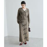 【WEB 一部店舗限定】リボンコード刺繍Vネックカーディガン【セットアップ対応】 | VIS  | 詳細画像15 