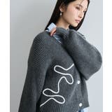 【WEB 一部店舗限定】リボンコード刺繍Vネックカーディガン【セットアップ対応】 | VIS  | 詳細画像5 