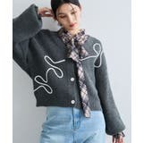 【WEB 一部店舗限定】リボンコード刺繍Vネックカーディガン【セットアップ対応】 | VIS  | 詳細画像8 