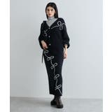 【WEB 一部店舗限定】リボンコード刺繍Vネックカーディガン【セットアップ対応】 | VIS  | 詳細画像9 