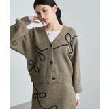 ダークブラウン(20) | 【WEB 一部店舗限定】リボンコード刺繍Vネックカーディガン【セットアップ対応】 | VIS 