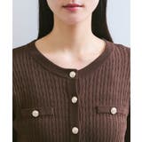 【WEB限定】エンブレム金釦5分袖ケーブルカーディガン | VIS | 詳細画像19