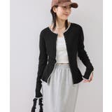 ブラック(01) | 【WEB/一部店舗限定】配色メローバイカラーカーディガン | VIS 