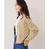 【WEB限定】麻ライクドット配色カーディガン | VIS  | 詳細画像10 