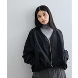 ブラック(01) | Vネックボリュームギャザーブルゾン【UVケア・撥水】 | VIS