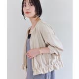 美easyリネンライクジップ裾フリルブルゾン/イージーケア・接触冷感 | VIS  | 詳細画像1 