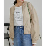 【STAYC J 着用】リーフキルティング&合皮アソートブルゾン | VIS | 詳細画像2