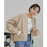 【STAYC J 着用】リーフキルティング&合皮アソートブルゾン | VIS | 詳細画像3