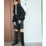 【STAYC J 着用】リーフキルティング&合皮アソートブルゾン | VIS | 詳細画像7