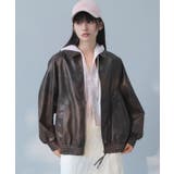 合皮&スエードライクジップアップブルゾン | VIS  | 詳細画像15