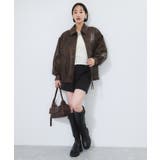 合皮&スエードライクジップアップブルゾン | VIS  | 詳細画像17