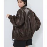 合皮&スエードライクジップアップブルゾン | VIS  | 詳細画像20